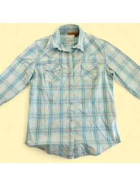 Vintage Wrangler Plaid Pearl Snap Western Shirt